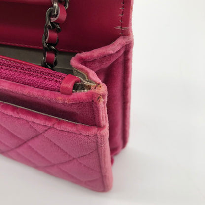 【中古品】【レディース】 CHANEL ボーイシャネル ベロア チェーンウォレット ショルダーバッグ カバン 180-260403-ts-06-otoh カラー：ピンク 万代Net店