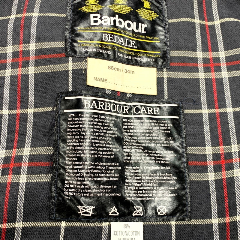 【中古品】【メンズ】 Barbour バーブァー 8808211 英国製 80S A105 BEDALE JACKET ビデイル ジャケット アウター 144-240916-mm-02-izu サイズ：C34/86CM カラー：ネイビー系 万代Net店