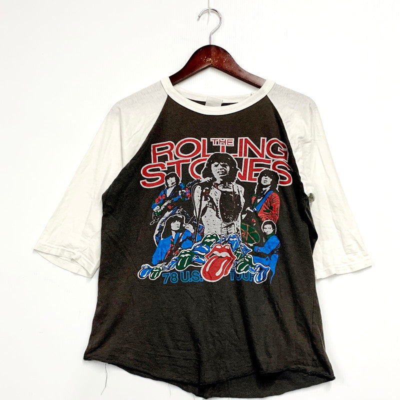 【中古品】【メンズ】  THE ROLLING STONES 90-00S 78 U.S. TOUR RAGLAN TEE ローリングストーンズ ツアー ラグランティー 七分袖 トップス 146-240916-mm-11-izu サイズ：下記参照 カラー：ホワイト/ブラウン 万代Net店