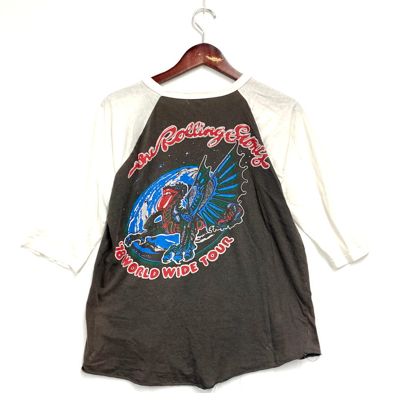 【中古品】【メンズ】  THE ROLLING STONES 90-00S 78 U.S. TOUR RAGLAN TEE ローリングストーンズ ツアー ラグランティー 七分袖 トップス 146-240916-mm-11-izu サイズ：下記参照 カラー：ホワイト/ブラウン 万代Net店