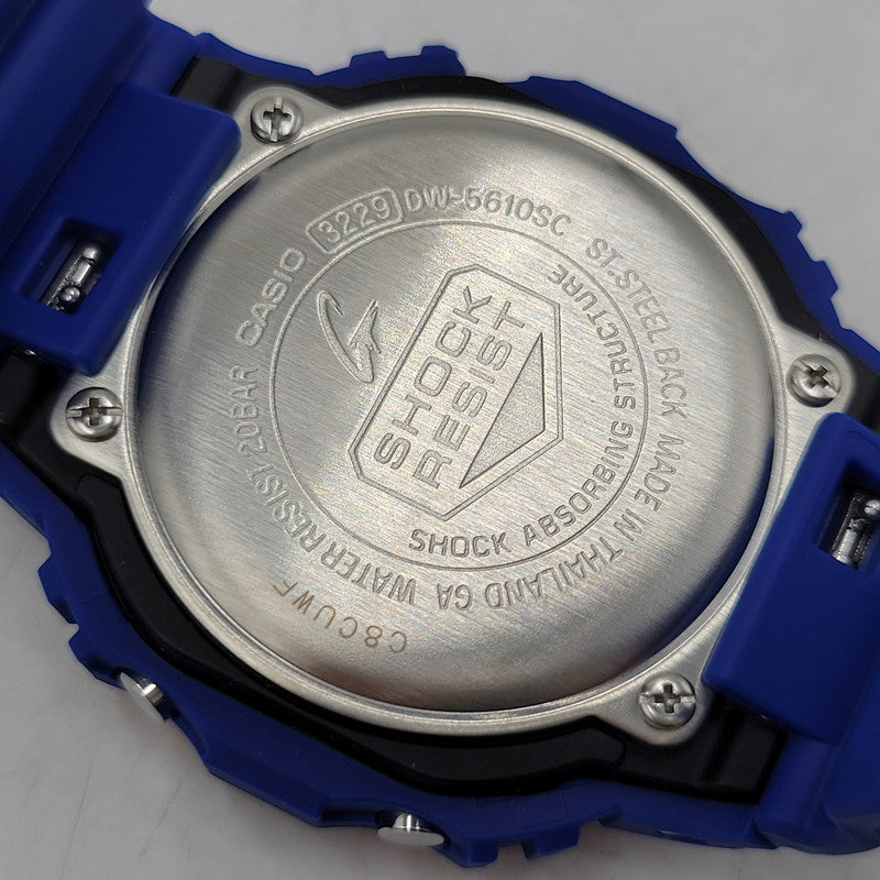 【中古美品】【メンズ/レディース】 G-SHOCK ジーショック DW-5610SC-2 腕時計 199-260527-as-04-izu サイズ：48.9 × 43.8 × 13.5 mm カラー：ネイビー×オレンジ 万代Net店