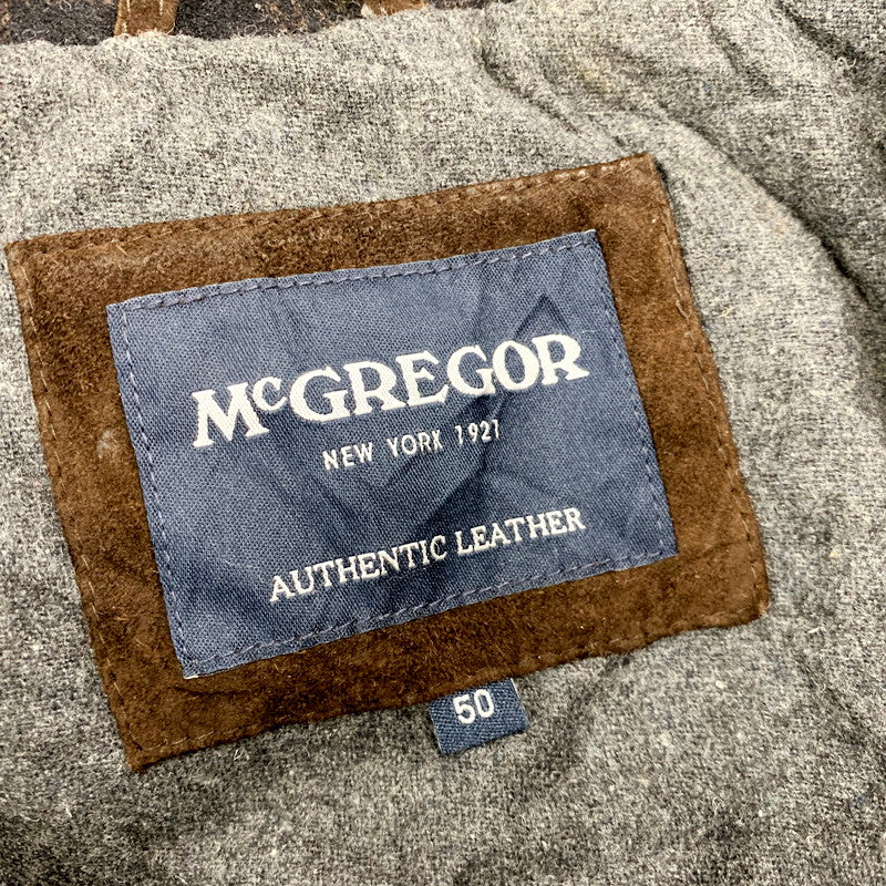 【中古品】【メンズ】 McGregor マックレガー AUTHENTIC LEATHER SUEDE JACKET レザースエードジャケット アウター 146-240921-ay-21-izu サイズ：50 カラー：ブラウン 万代Net店