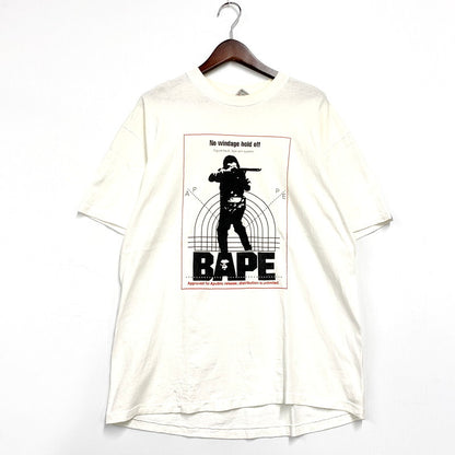 【中古品】【メンズ】 A BATHING APE アベイシングエイプ anvil HUNTING PRINTED T-SHIRT アンビル プリントTシャツ 90S最初期 半袖 トップス 142-240921-ay-13-izu サイズ：L カラー：ホワイト 万代Net店