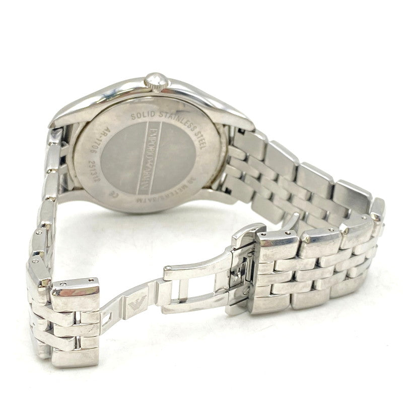 【中古品】【メンズ/レディース】 Emporio Armani エンポリオ・アルマーニ AR-1706 クロノグラフ 腕時計 198-241129-as-24-izu カラー：シルバー 万代Net店