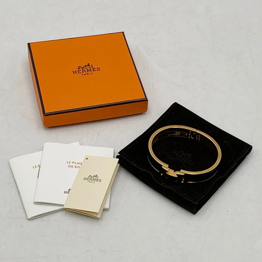 【中古品】【メンズ/レディース】 HERMES エルメス SP0199 ENAMEL NARROW CLIC CLAC H BRACELET エナメルナロークリッククラックHブレスレット ブレスレット アクセサリー 服飾雑貨 182-240923-ma-02-izu カラー：BLACK GOLD 万代Net店