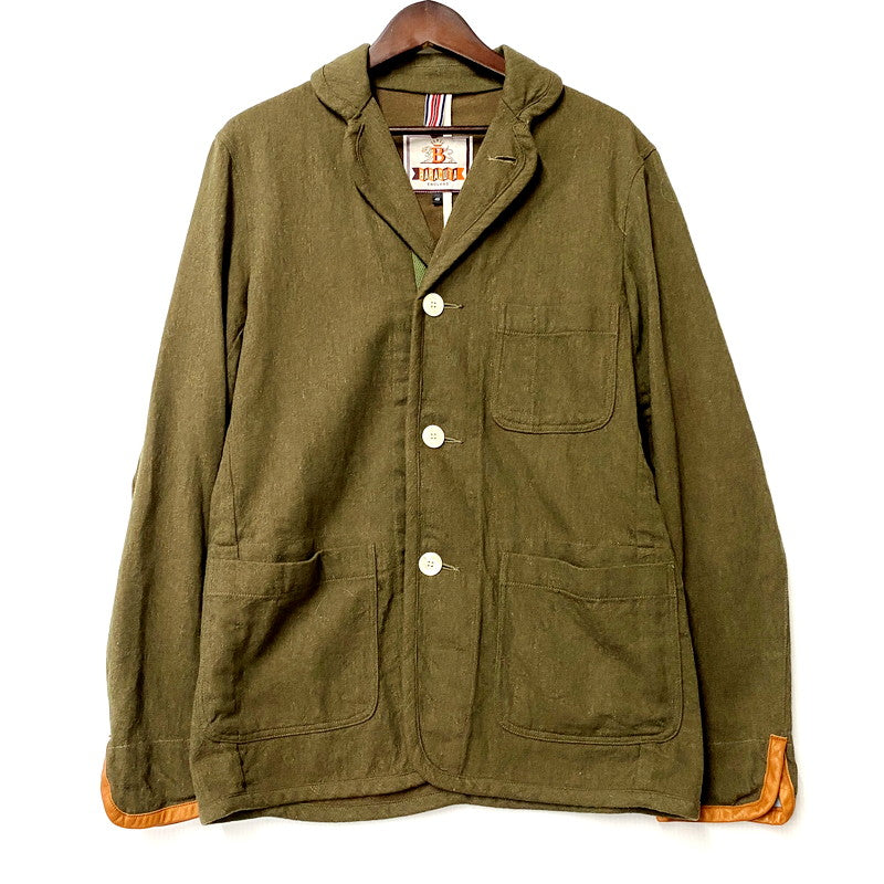 【中古品】【メンズ】 BARACUTA バラクータ WOOL TAILORED JACKET ウール テーラード ジャケット アウター 141-240927-mm-28-izu サイズ：40 カラー：カーキ 万代Net店