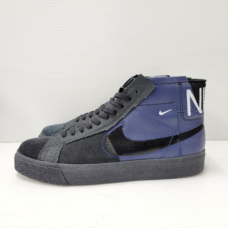 【中古美品】【メンズ】 NIKE SB ナイキエスビー ZOOM BLAZER MID PREMIUM FD5113-400 ズーム ブレーザー ミッド プレミアム スニーカー シューズ 靴 160-240926-as-24-izu サイズ：26.5cm カラー：MIDNIGHT NAVY/BLACK 万代Net店