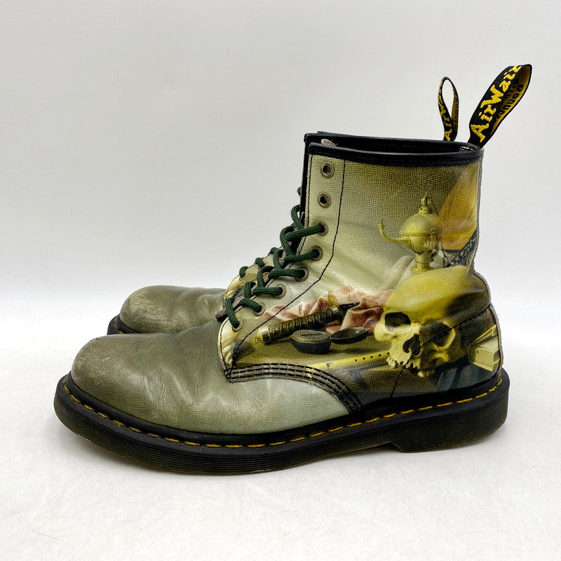 【中古品】【メンズ】 Dr.Martens ドクターマーチン × THE NATIONAL GALLERY ナショナルギャラリー 1460TNG 8 EYE BOOTS 8ホールブーツ コラボ シューズ 靴 164-240927-ay-12-izu サイズ：UK9 カラー：グリーン系 万代Net店