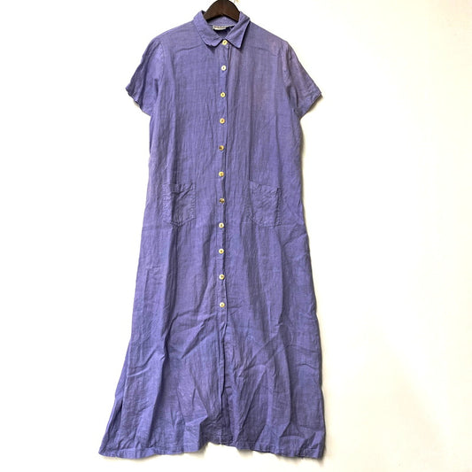 【中古品】【レディース】 MATCH マッチ LINEN DRESS USA製 リネンワンピース トップス 半袖 171-241002-ma-29-izu サイズ：12 カラー：パープル系 万代Net店