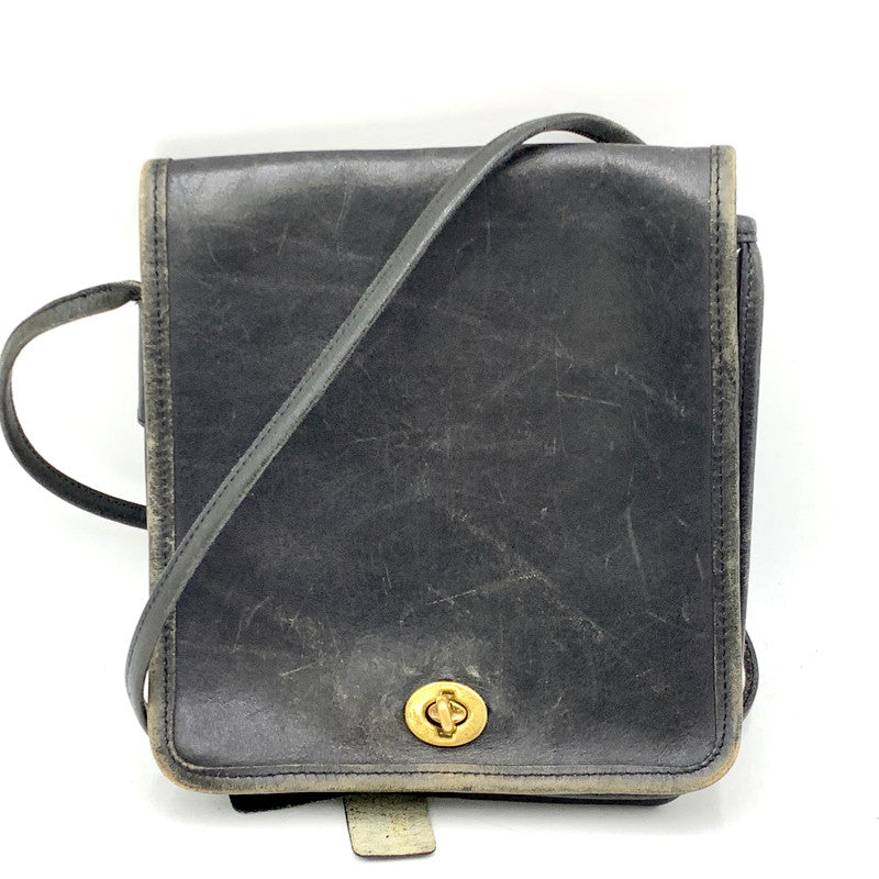 【中古品】【メンズ/レディース】 OLD COACH LEATHER SHOULDER BAG 233 オールドコーチ レザー ショルダーバッグ カバン 鞄 180-241004-as-47-izu カラー：ブラック 万代Net店