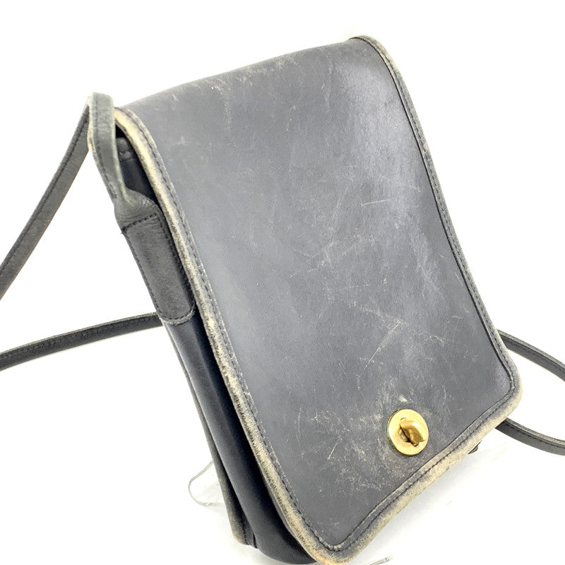 【中古品】【メンズ/レディース】 OLD COACH LEATHER SHOULDER BAG 233 オールドコーチ レザー ショルダーバッグ カバン 鞄 180-241004-as-47-izu カラー：ブラック 万代Net店