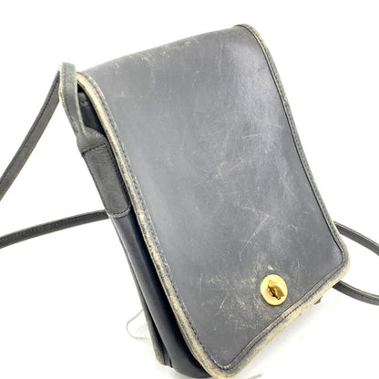 【中古品】【メンズ/レディース】 OLD COACH LEATHER SHOULDER BAG 233 オールドコーチ レザー ショルダーバッグ カバン 鞄 180-241004-as-47-izu カラー：ブラック 万代Net店