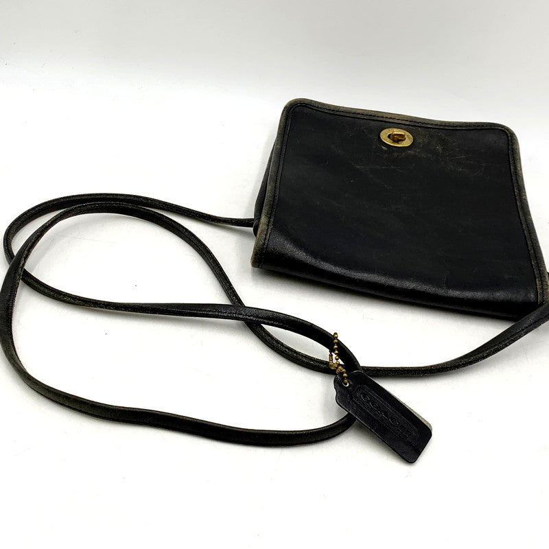 【中古品】【メンズ/レディース】 OLD COACH LEATHER SHOULDER BAG 233 オールドコーチ レザー ショルダーバッグ カバン 鞄 180-241004-as-47-izu カラー：ブラック 万代Net店