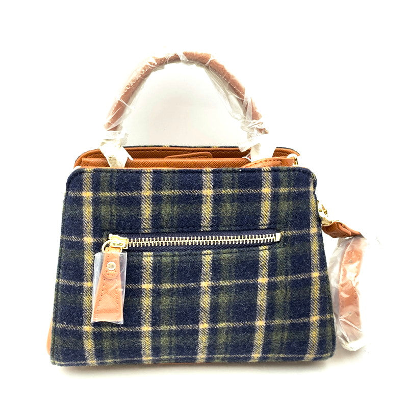 【中古美品】【レディース】 Samantha Vega サマンサベガ WOOL CHECK 2WAY BAG ウール チェック バッグ カバン 鞄 188-241004-as-12-izu カラー：グリーン系 万代Net店
