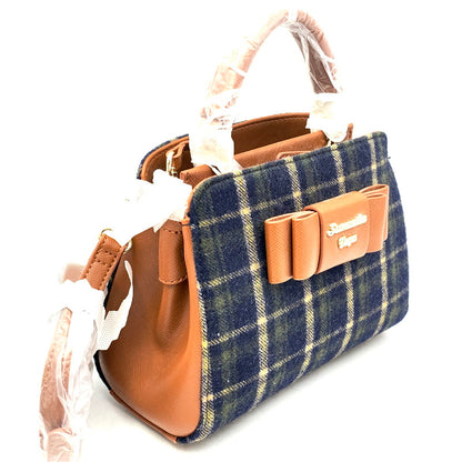 【中古美品】【レディース】 Samantha Vega サマンサベガ WOOL CHECK 2WAY BAG ウール チェック バッグ カバン 鞄 188-241004-as-12-izu カラー：グリーン系 万代Net店