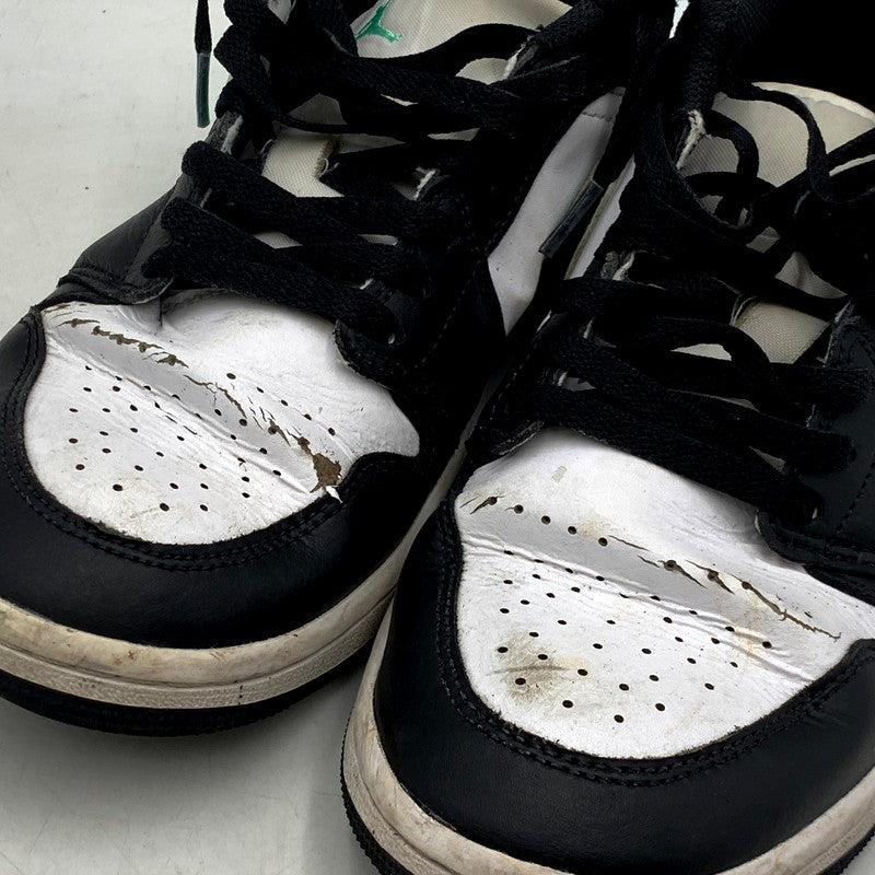 【ジャンク品】【メンズ】 NIKE ナイキ AIR JORDAN 1 LOW 553558-131 エアジョーダン1 ロー スニーカー シューズ 靴 160-241002-as-40-izu サイズ：27.5cm カラー：WHITE/BLACK-GREEN GLOW 万代Net店