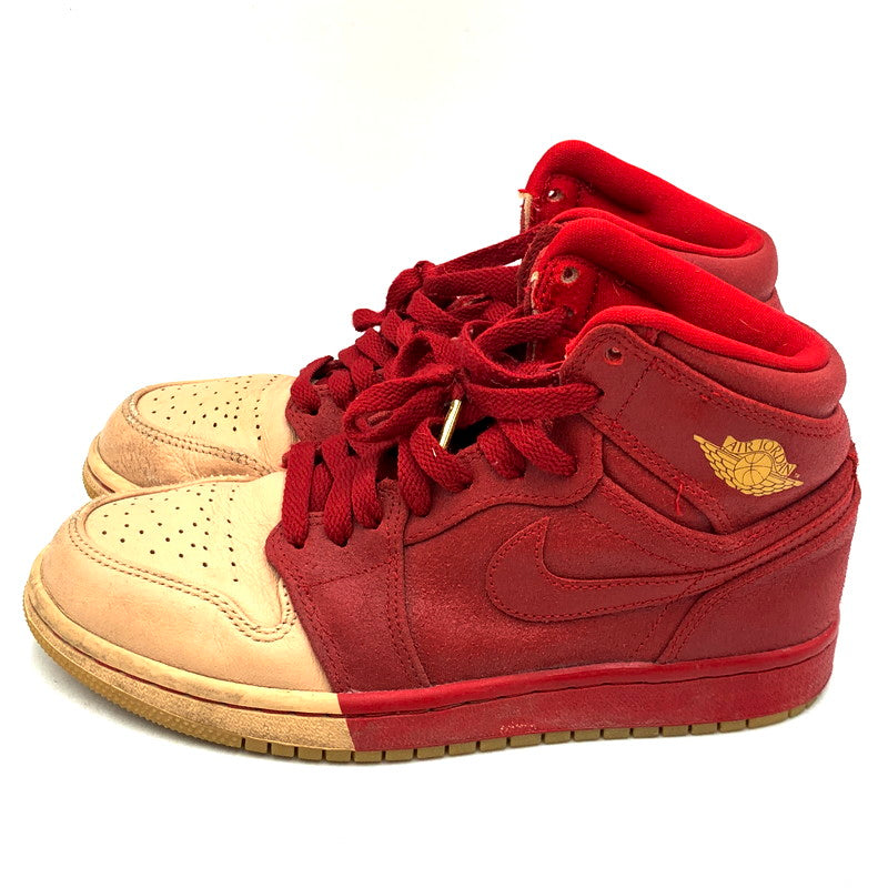 【中古品】【レディース】 NIKE ナイキ WMNS AIR JORDAN 1 RETRO HIGH DIP-TOE AH7389-607 ウィメンズ エアジョーダン1 レトロ ハイ ディップ-トゥ スニーカー シューズ 靴 166-241002-as-44-izu サイズ：23cm カラー：GYM RED/METALLIC GOLD-VACHETTA TAN 万代Net店