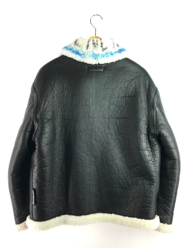 【中古品】【メンズ】 BALENCIAGA バレンシアガ 18AW GRAFFITI SHEARLING JACKET 534872 グラフィティ シアリング ジャケット アウター 141-251122-rt-01-tag サイズ：44 カラー：ブラック 万代Net店