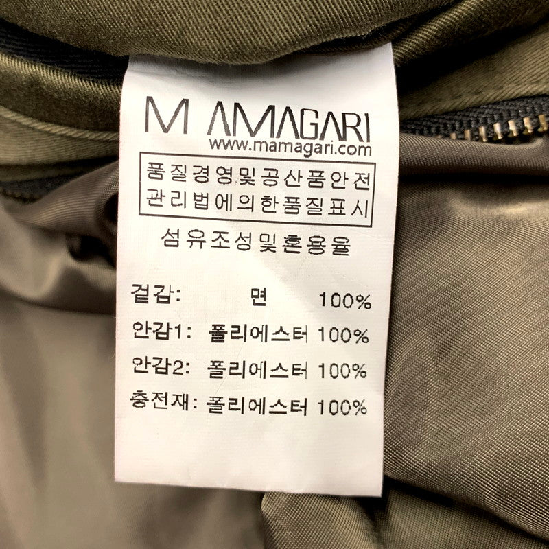 【中古品】【メンズ】  MAMAGARI ママガリ MILITARY JACKET 韓国製 ミリタリージャケット アウター 長袖 147-241009-ma-04-izu サイズ：46 カラー：グリーン系 万代Net店