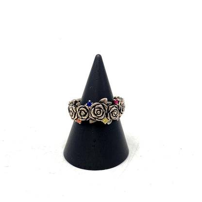 【中古品】【メンズ/レディース】 Justin Davis ジャスティンデイビス ROSARIUM RING 925 ロザリウムリング 指輪 アクセサリー 192-241007-as-07-izu サイズ：約11号 カラー：シルバー 万代Net店