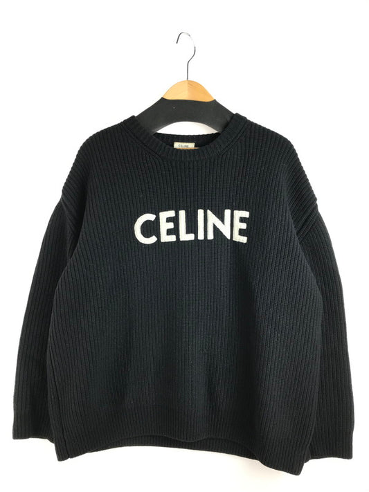 【中古品】【メンズ】 CELINE セリーヌ LOGO PATCH OVERSIZED KNIT 2A09T423P ロゴワッペンオーバーサイズニット エディ期 トップス 141-251231-rt-01-tag サイズ：S カラー：ブラック 万代Net店