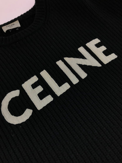 【中古品】【メンズ】 CELINE セリーヌ LOGO PATCH OVERSIZED KNIT 2A09T423P ロゴワッペンオーバーサイズニット エディ期 トップス 141-251231-rt-01-tag サイズ：S カラー：ブラック 万代Net店