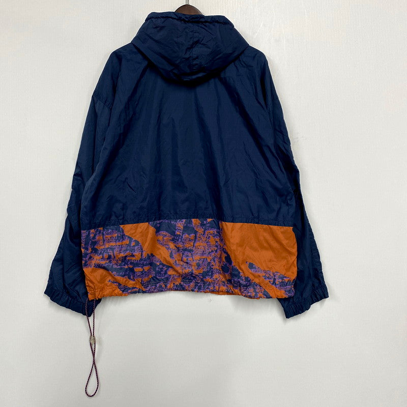 【中古品】【メンズ】 NIKE ナイキ 90S NYLON ANORAK JACKET ナイロンアノラックジャケット 銀タグ ロゴ 刺繍 アウター 146-241010-ay-07-izu サイズ：L カラー：ネイビー 万代Net店