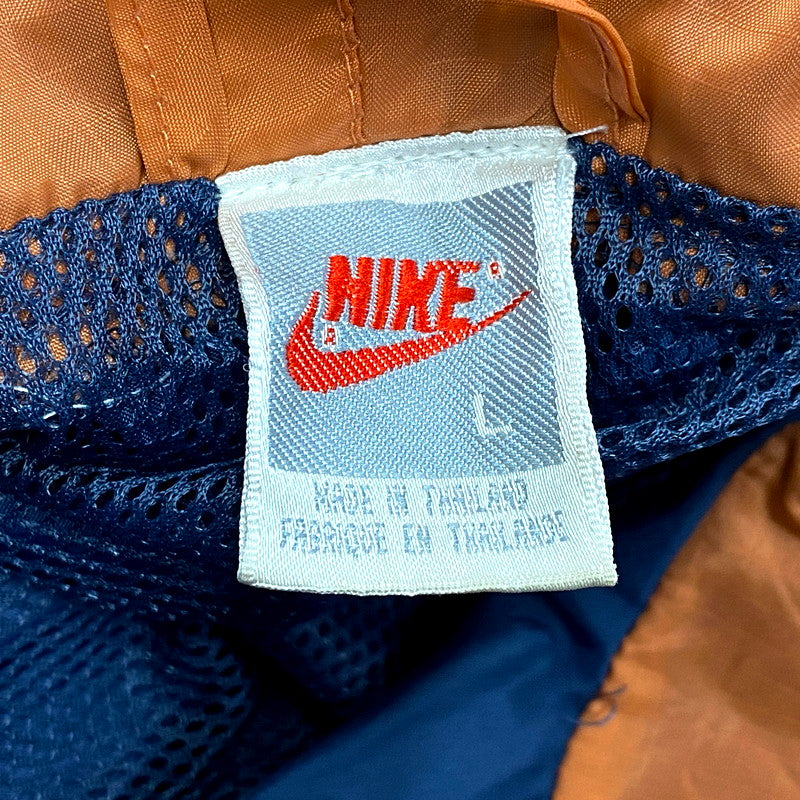 【中古品】【メンズ】 NIKE ナイキ 90S NYLON ANORAK JACKET ナイロンアノラックジャケット 銀タグ ロゴ 刺繍 アウター 146-241010-ay-07-izu サイズ：L カラー：ネイビー 万代Net店