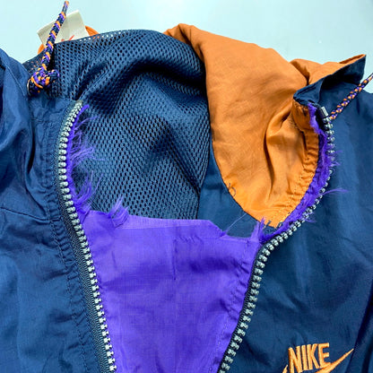 【中古品】【メンズ】 NIKE ナイキ 90S NYLON ANORAK JACKET ナイロンアノラックジャケット 銀タグ ロゴ 刺繍 アウター 146-241010-ay-07-izu サイズ：L カラー：ネイビー 万代Net店