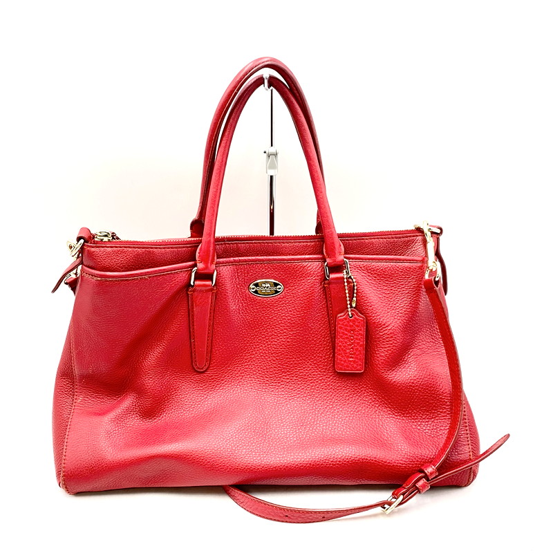 【中古品】【レディース】 COACH コーチ 2WAY BAG F35185 ハンドバッグ ショルダーバッグ カバン 鞄 180-241011-as-34-izu カラー：レッド 万代Net店