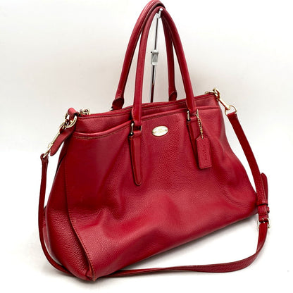 【中古品】【レディース】 COACH コーチ 2WAY BAG F35185 ハンドバッグ ショルダーバッグ カバン 鞄 180-241011-as-34-izu カラー：レッド 万代Net店