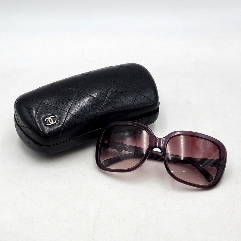 【中古品】【レディース】 CHANEL シャネル 5171-A ココマーク リボン SUGLASSES サングラス アイウェア メガネ 眼鏡 183-241013-ma-01-izu サイズ：60□17 135 カラー：パープル 万代Net店