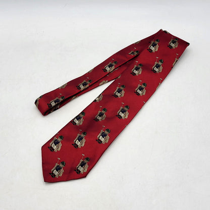 【中古品】【メンズ】 RALPH LAUREN ラルフローレン POLO BEAR NECKTIE ポロ ベア ネクタイ スーツ用 服飾雑貨 小物 208-241013-mm-06-izu カラー：レッド 赤 万代Net店