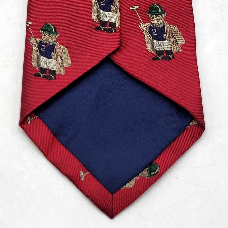 【中古品】【メンズ】 RALPH LAUREN ラルフローレン POLO BEAR NECKTIE ポロ ベア ネクタイ スーツ用 服飾雑貨 小物 208-241013-mm-06-izu カラー：レッド 赤 万代Net店