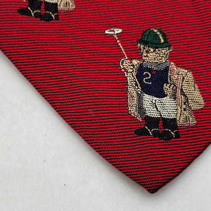 【中古品】【メンズ】 RALPH LAUREN ラルフローレン POLO BEAR NECKTIE ポロ ベア ネクタイ スーツ用 服飾雑貨 小物 208-241013-mm-06-izu カラー：レッド 赤 万代Net店