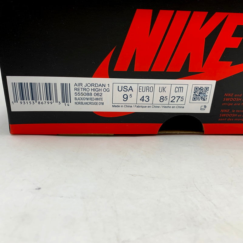 【中古品】【メンズ】 NIKE ナイキ 555088-062 AIR JORDAN 1 RETRO HIGH OG BLOOD LINE エアジョーダン1 レトロ オリジナル ブラッドライン ハイカット スニーカー シューズ 靴 160-241014-mm-06-izu サイズ：27.5cm カラー：ブラック/ホワイト/レッド 万代Net店