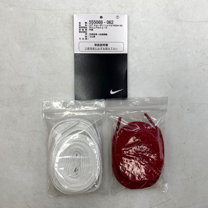 【中古品】【メンズ】 NIKE ナイキ 555088-062 AIR JORDAN 1 RETRO HIGH OG BLOOD LINE エアジョーダン1 レトロ オリジナル ブラッドライン ハイカット スニーカー シューズ 靴 160-241014-mm-06-izu サイズ：27.5cm カラー：ブラック/ホワイト/レッド 万代Net店