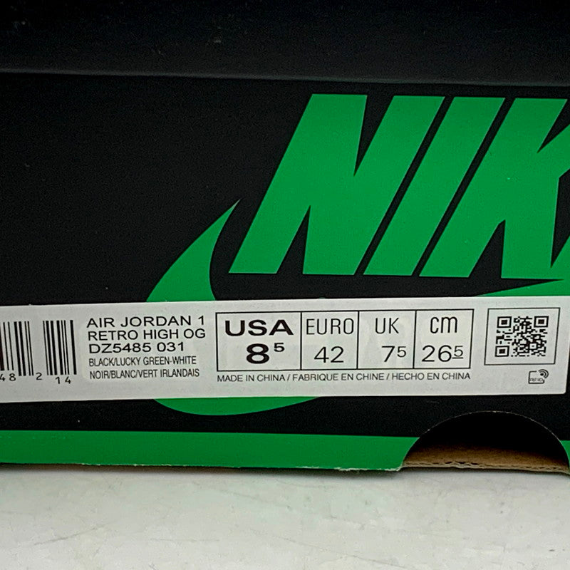 【中古品】【メンズ】 NIKE ナイキ AIR JORDAN 1 RETRO HIGH OG DZ5485-031 エア ジョーダン 1 レトロ ハイ OG スニーカー シューズ 靴 160-241017-as-22-izu サイズ：26.5cm カラー：BLACK/LUCKY GREEN-WHITE 万代Net店