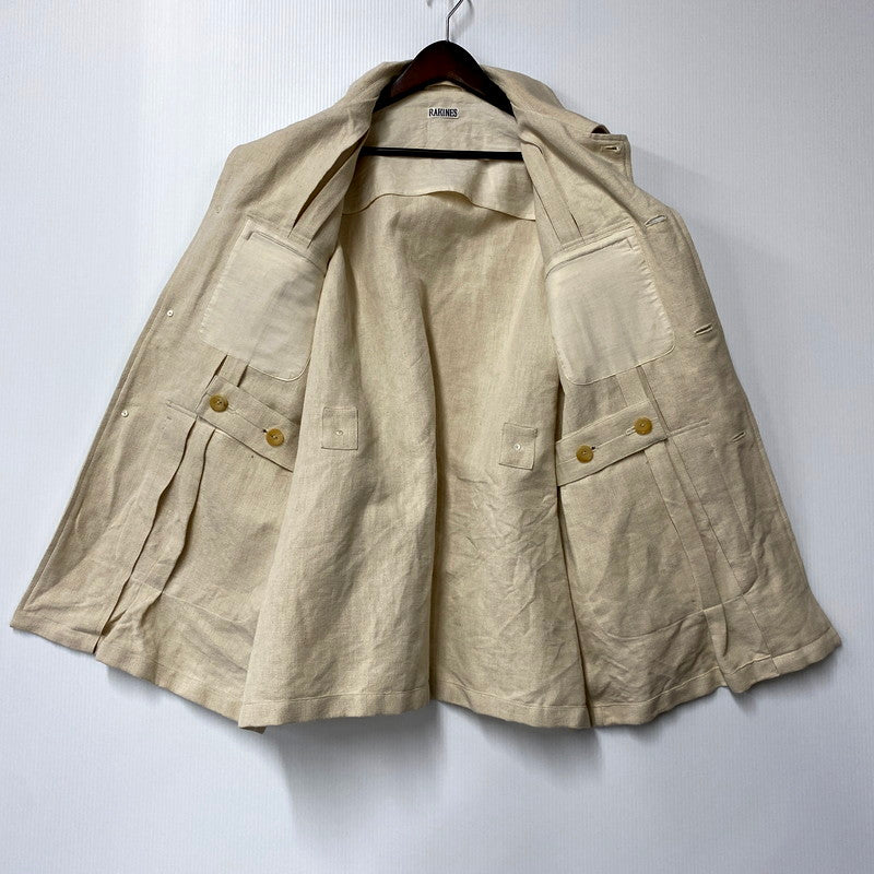 【中古品】【メンズ】  RAKINES 21SS HEMP SAFARI JACKET 05S21HN047B ラキネス ヘンプ サファリジャケット アウター 140-241023-as-09-izu サイズ：2 カラー：アイボリー 万代Net店