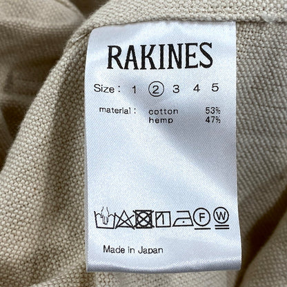 【中古品】【メンズ】  RAKINES 21SS HEMP SAFARI JACKET 05S21HN047B ラキネス ヘンプ サファリジャケット アウター 140-241023-as-09-izu サイズ：2 カラー：アイボリー 万代Net店