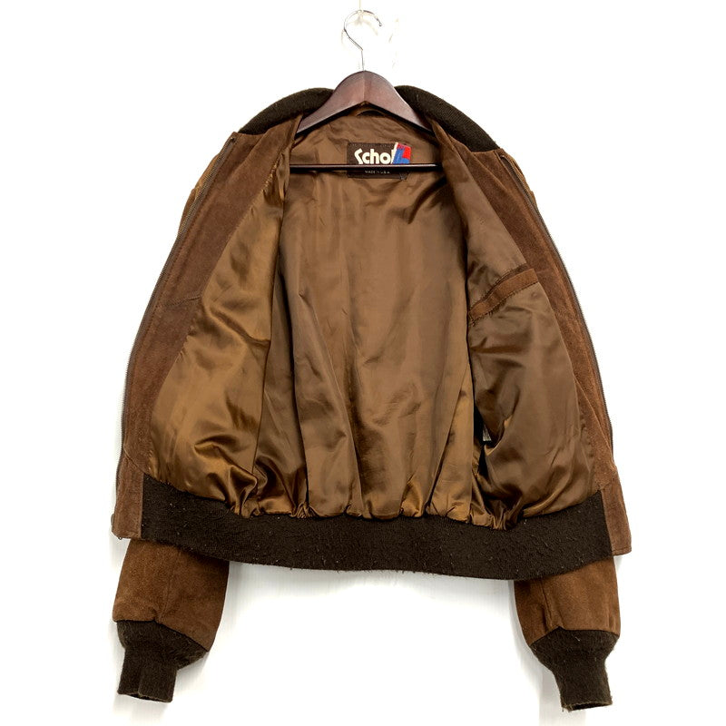 【中古品】【メンズ】 schott ショット 90S SUEDE LEATHER JACKET 2012327 スエードレザージャケット USA製 茶タグ アウター 146-241025-ay-02-izu サイズ：42 カラー：ブラウン 万代Net店