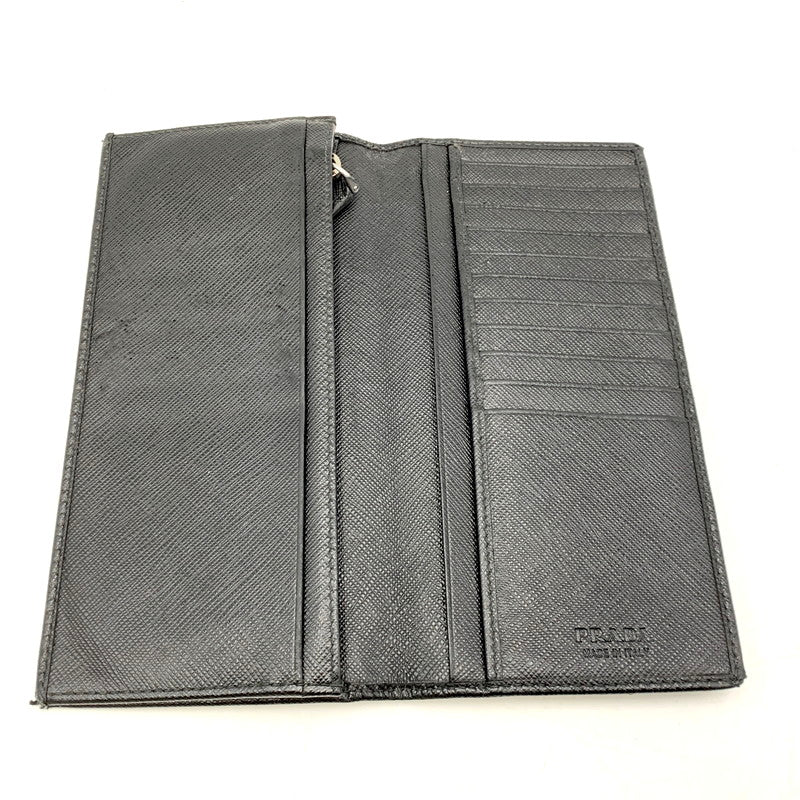 【中古品】【メンズ/レディース】 PRADA プラダ 2M0836 サフィアーノ 二つ折り 長財布 ウォレット 182-241024-as-17-izu カラー：ブラック 万代Net店