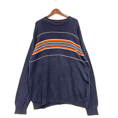 【中古品】【メンズ】 ALEXANDER JULIAN COLOURS アレクサンダージュリアンカラーズ KNIT SWEATER ニットセーター トップス 長袖 146-241116-ma-17-izu サイズ：2XL カラー：ネイビー 万代Net店