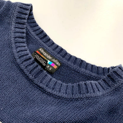 【中古品】【メンズ】 ALEXANDER JULIAN COLOURS アレクサンダージュリアンカラーズ KNIT SWEATER ニットセーター トップス 長袖 146-241116-ma-17-izu サイズ：2XL カラー：ネイビー 万代Net店