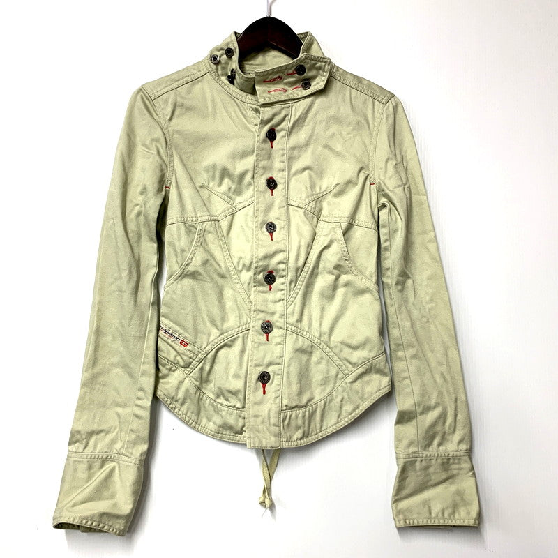 【中古品】【メンズ】 DIESEL ディーゼル RACE UP DETAIL JACKET レースアップディテールジャケット アウター 141-241026-ay-18-izu サイズ：S カラー：ベージュ系 万代Net店