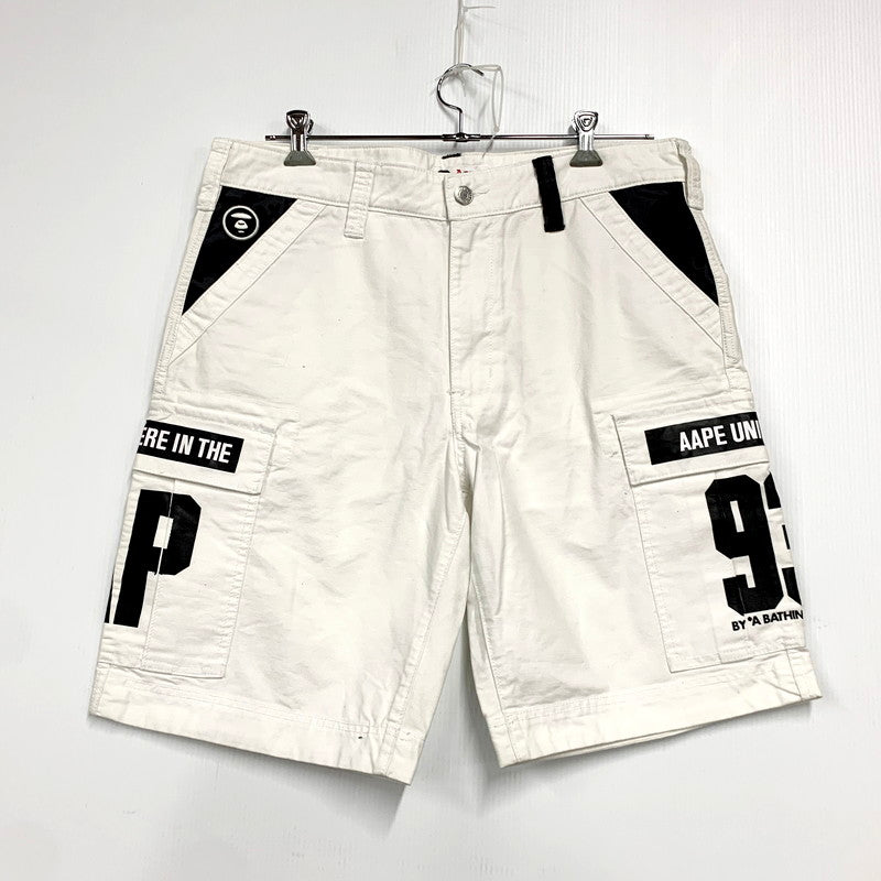 【中古品】【メンズ】 A BATHING APE アベイシングエイプ A WORKING APE CARGO SHORTS AAPSPMG6107XX カーゴショーツ ショートパンツ ボトムス 153-241101-as-14-izu サイズ：XL カラー：ホワイト 万代Net店