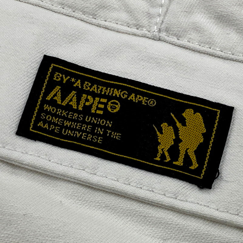 【中古品】【メンズ】 A BATHING APE アベイシングエイプ A WORKING APE CARGO SHORTS AAPSPMG6107XX カーゴショーツ ショートパンツ ボトムス 153-241101-as-14-izu サイズ：XL カラー：ホワイト 万代Net店