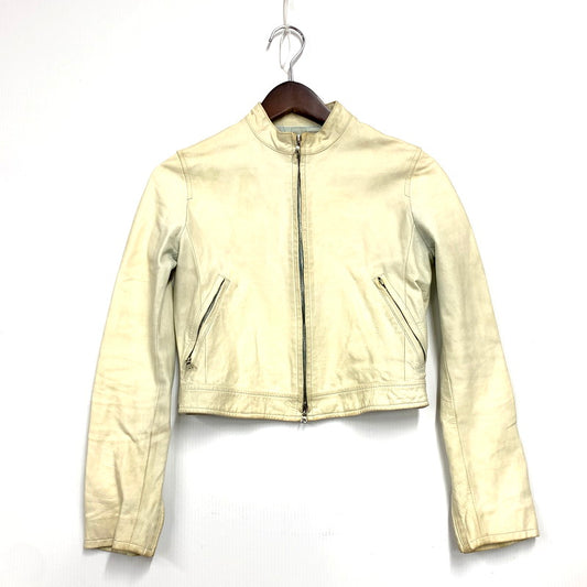 【現状渡し品】【レディース】 ISAMUKATAYAMA BACKLASH イサムカタヤマバックラッシュ COWHIDE LEATHER JACKET カウハイド レザージャケット アウター 168-241028-as-42-izu サイズ：０ カラー：クリーム 万代Net店