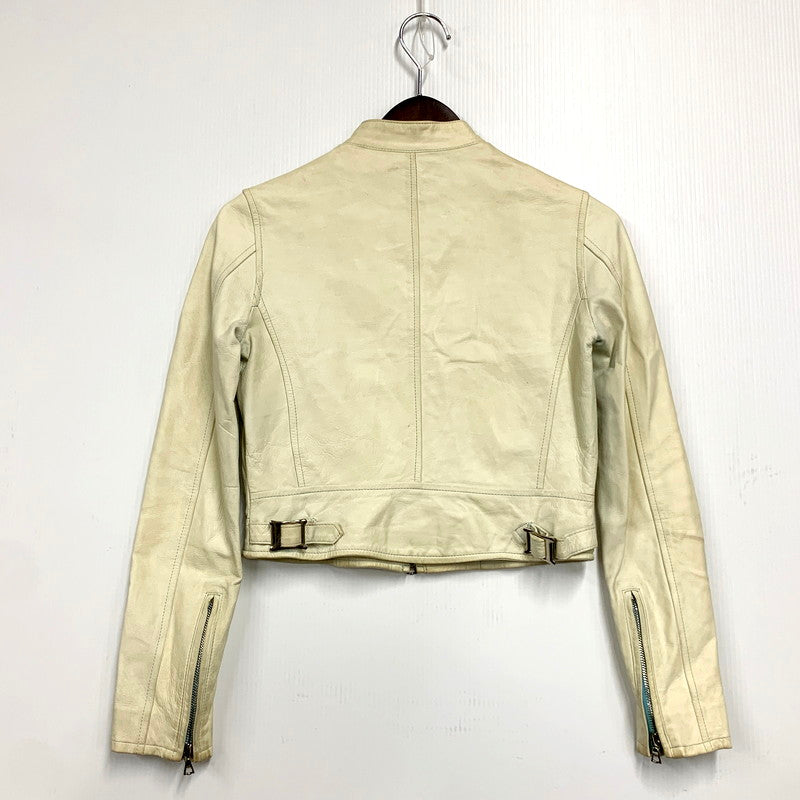 【現状渡し品】【レディース】 ISAMUKATAYAMA BACKLASH イサムカタヤマバックラッシュ COWHIDE LEATHER JACKET カウハイド レザージャケット アウター 168-241028-as-42-izu サイズ：０ カラー：クリーム 万代Net店