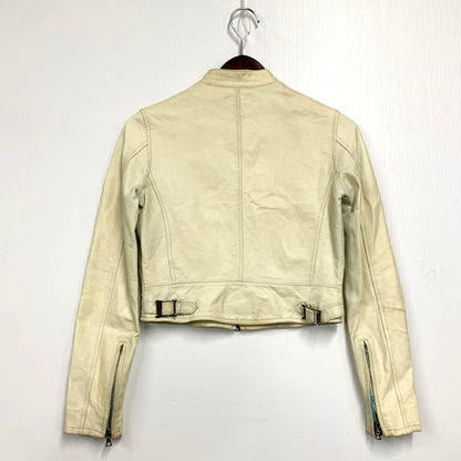 【現状渡し品】【レディース】 ISAMUKATAYAMA BACKLASH イサムカタヤマバックラッシュ COWHIDE LEATHER JACKET カウハイド レザージャケット アウター 168-241028-as-42-izu サイズ：０ カラー：クリーム 万代Net店